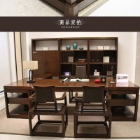 新中式书桌实木办公桌椅组合电脑桌写字台书房配套家具支持定制